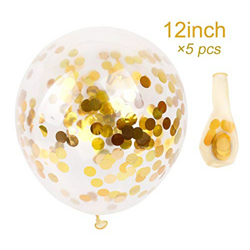 Bunting Banner and Foil Latex Confetti Round Sequins Balloon for Wedding Birthday Hen Party - Pink