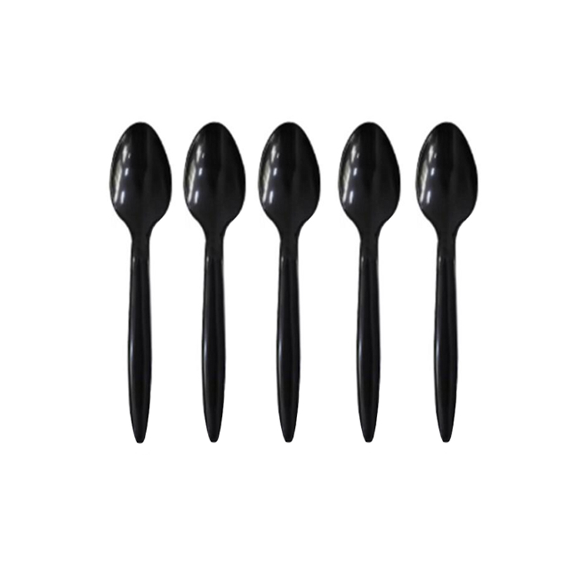 Reusable Plastic Spoons Serving Spoon Pack of 100 Black
