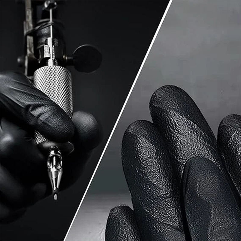 100 Disposable Nitrile Gloves Powder Free Latex Free Medical Strong Glove Black S