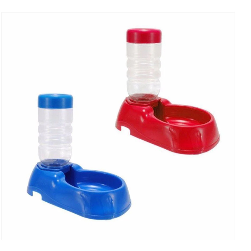 2 in 1 Automatic Pet Feeder Water Dispenser Self-Feeding Bowl for Dogs and Cats Red