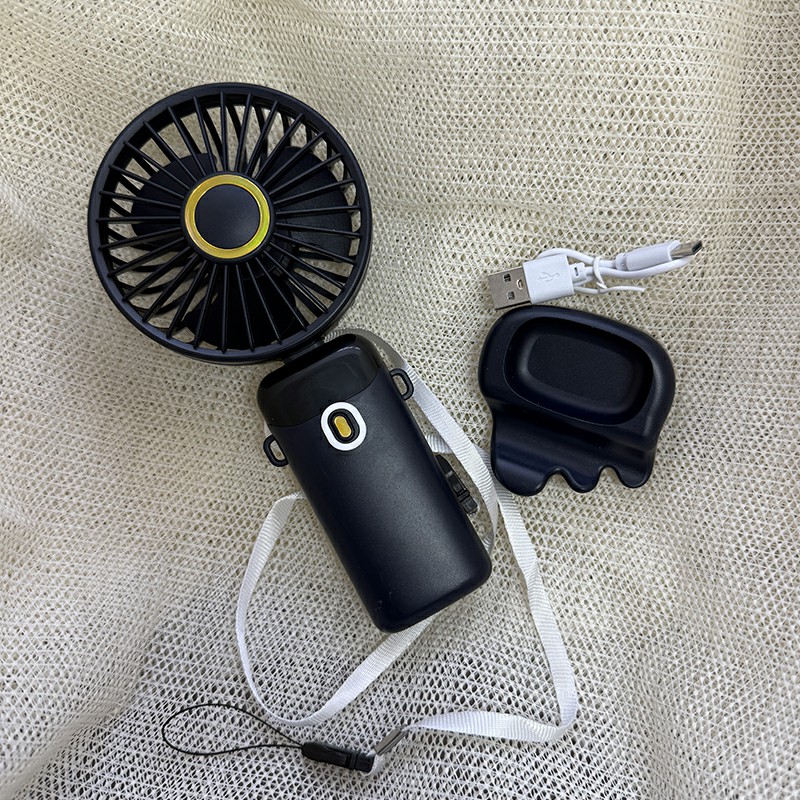 USB Rechargeable Mini Hand-held Fan Portable Folding Desk Fan with LED Display 18.8 x 9 x 4.65 cm Blue