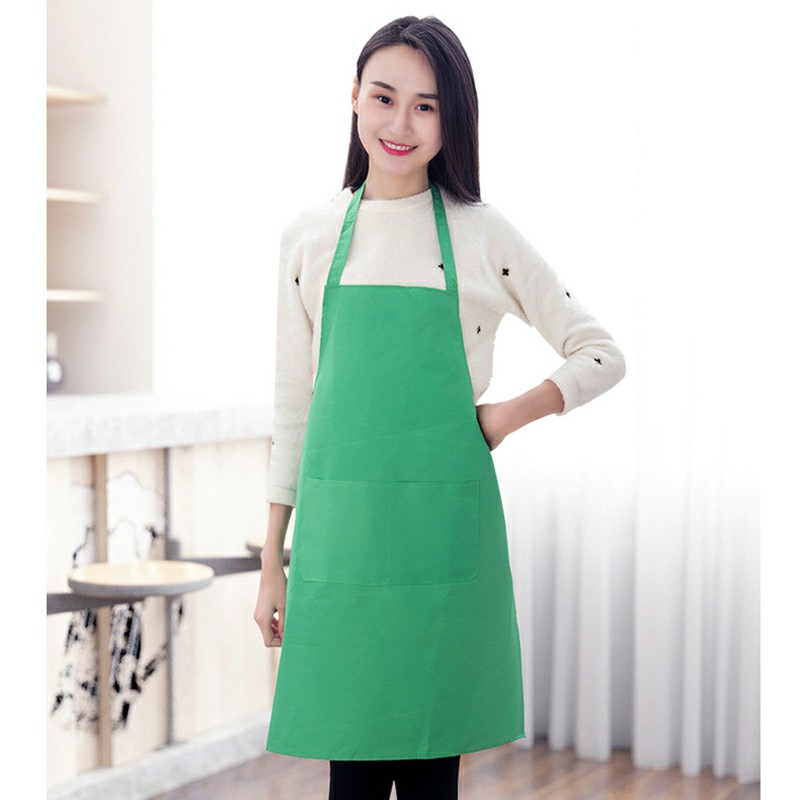 Plain Unisex Cooking Catering Work Apron Tabard with Twin Double Pocket - Green