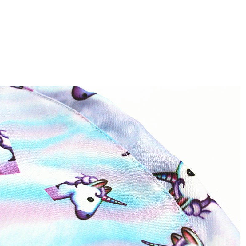 Portable Makeup Drawstring Bags Storage Travel Pouch Cosmetic Bag - Light Blue Unicorn