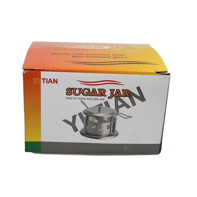 Steel and Glass Sugar Spice Seasoning Storage Jar 9 x 8 cm