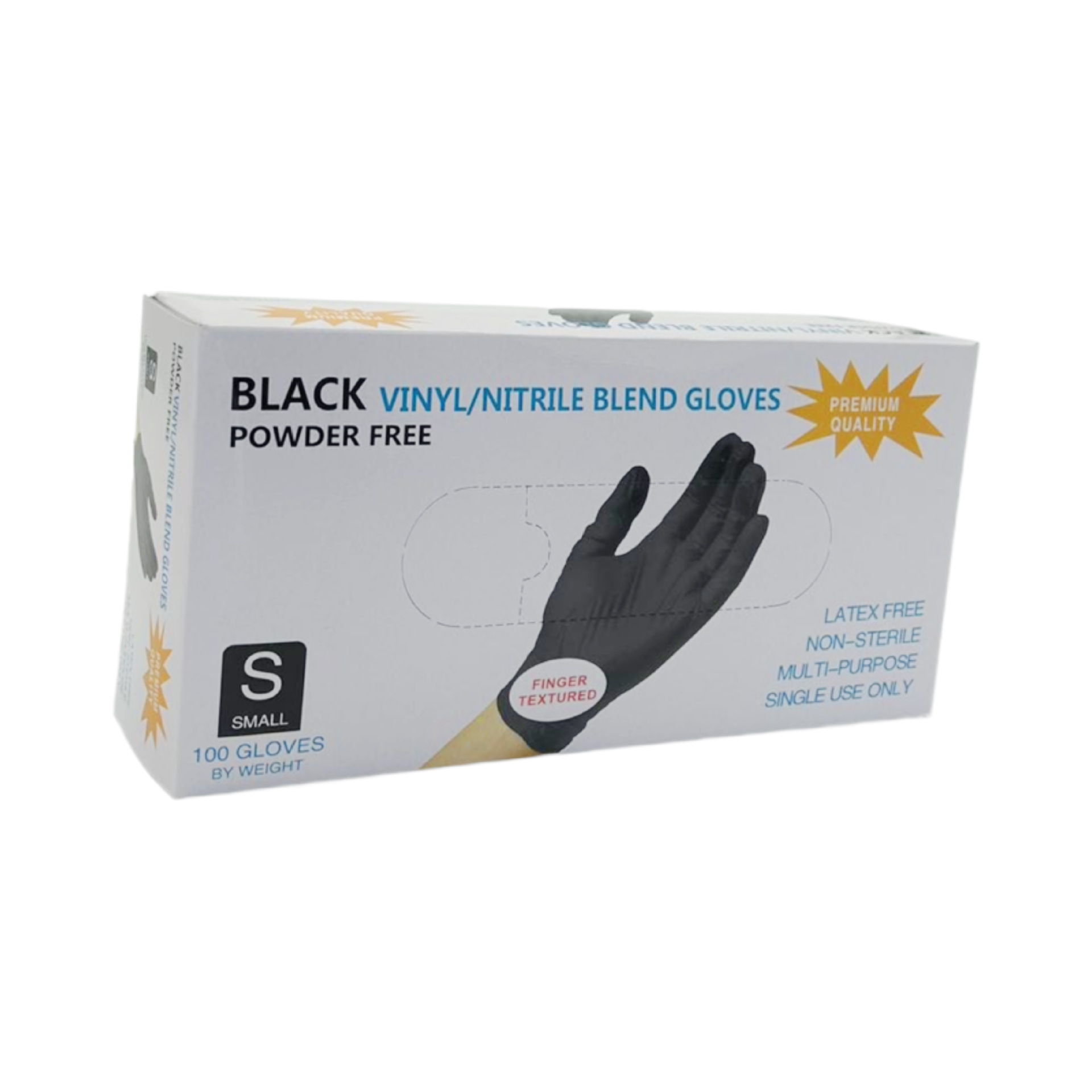100 Disposable Nitrile Gloves Powder Free Latex Free Medical Strong Glove Black S
