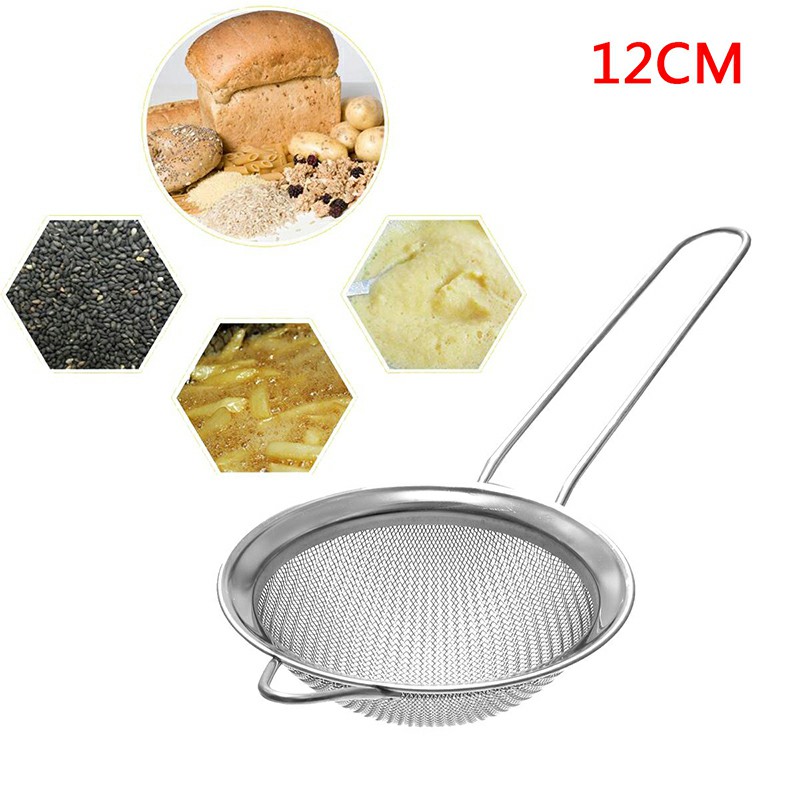 Stainless Steel Strainer Wire Mesh Classic Traditional Filter Sieve Spoon Kitchen Gadgets - 12cm