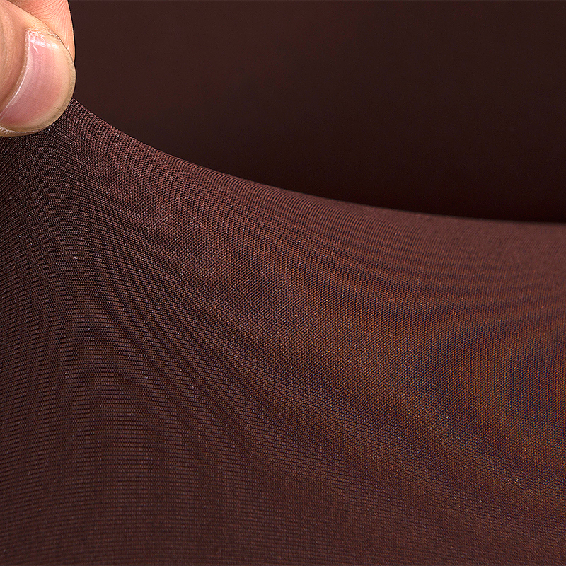 Polyester Spandex Fabric 1-Piece Stretch Slipcover for 2-Seats Sofa - Brown