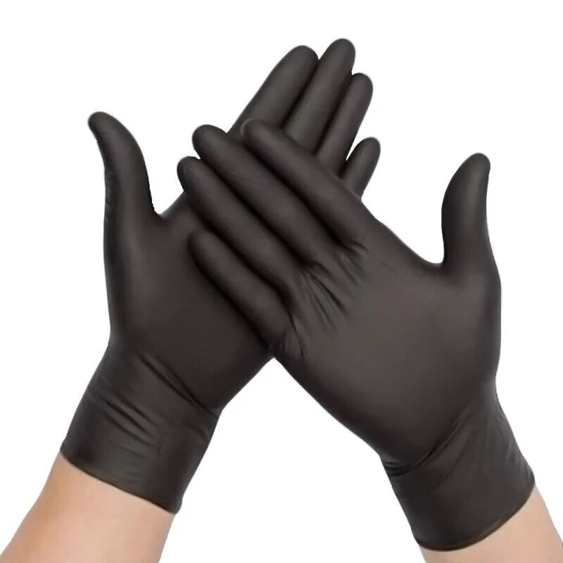 100 Disposable Nitrile Gloves Powder Free Latex Free Medical Strong Glove Black S