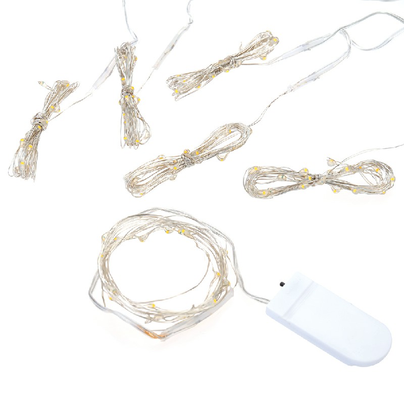 2M 20 LED Battery Powered Wire Waterproof Lights for Party Decoration - Warm White
