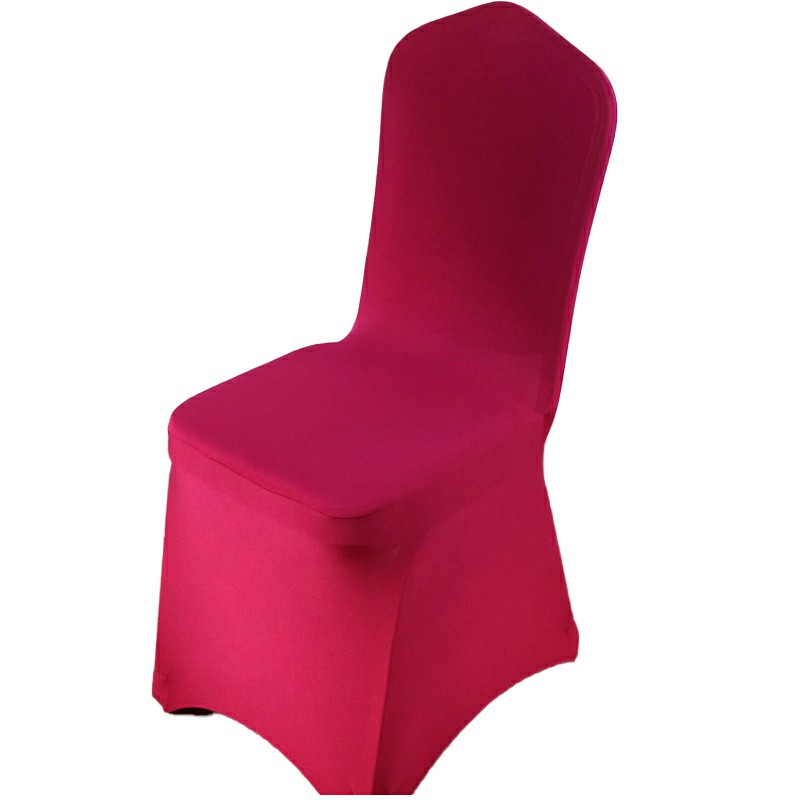 Min Order 2pcs -Full Cover Elastic Chair Cover Hotel Weddings Party Christmas Banquet Dining Office Chair Cover - Wine Red