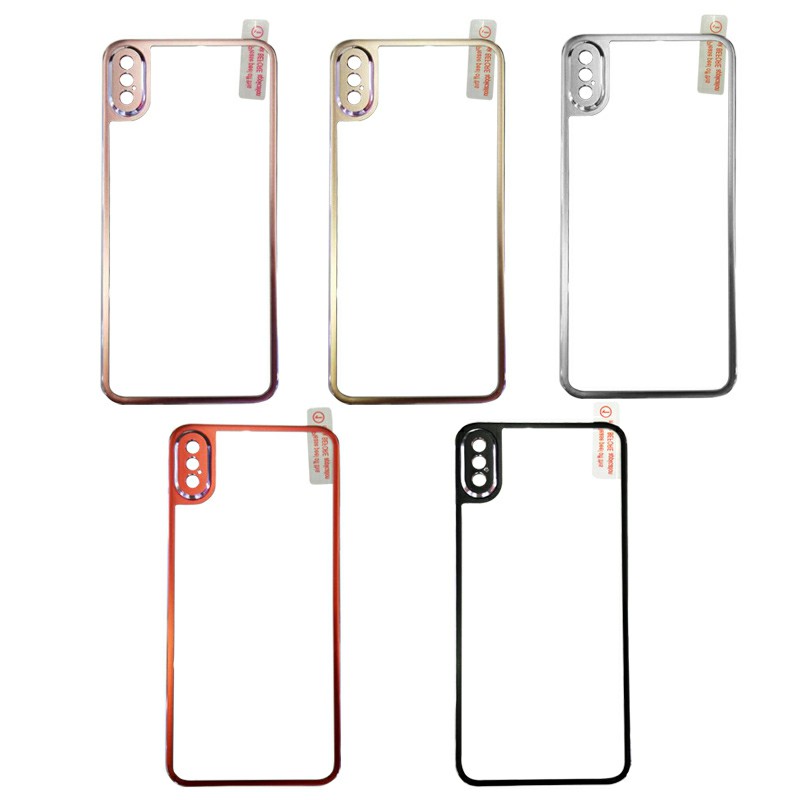 9H Hardness Shockproof 3D Metal Back Tempered Glass Protector Guard for iPhone X/XS - Black