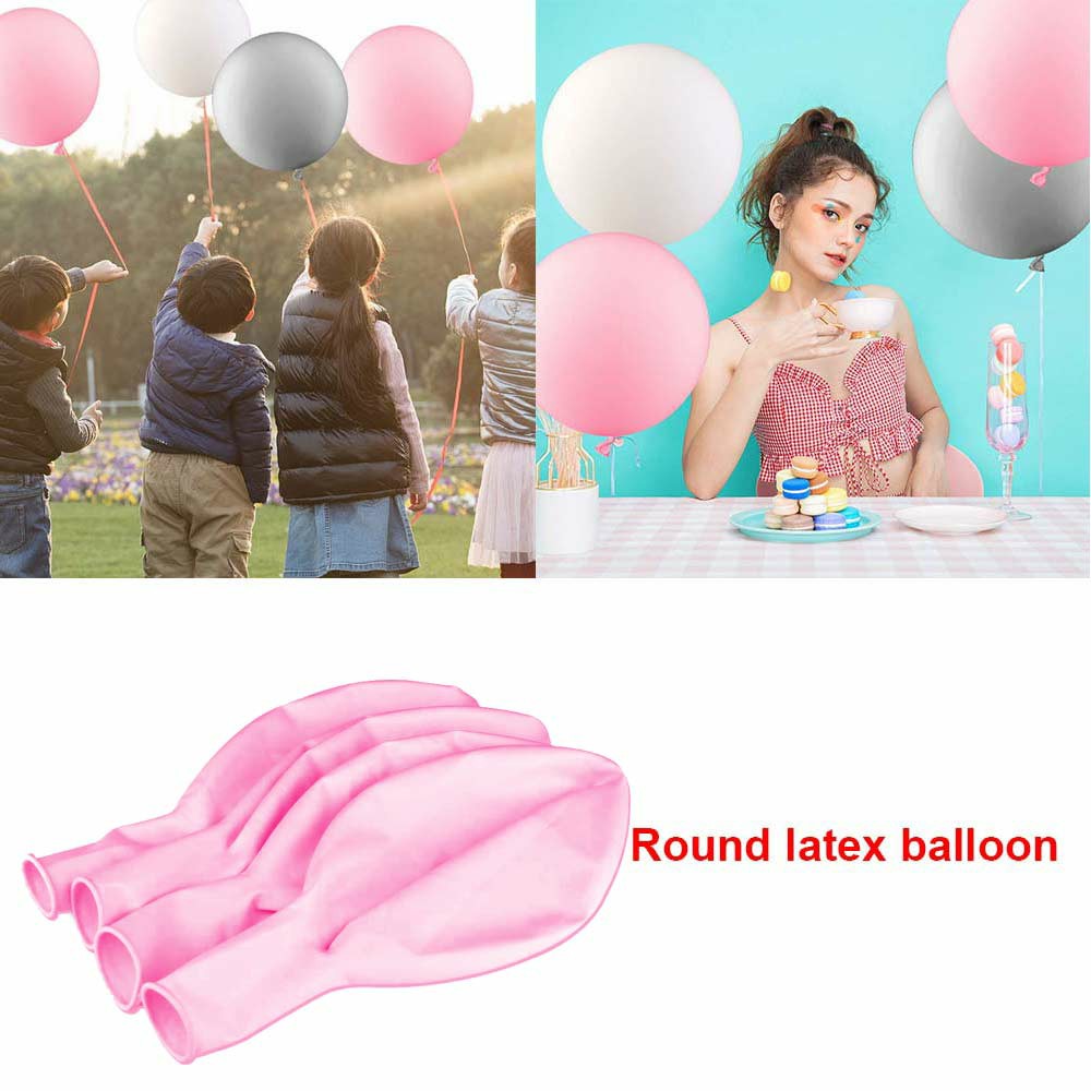 5 Pieces Round Latex Balloons 36 inches Wedding Decor Helium Big Large Giant Ballons for Wedding Festival - Pink