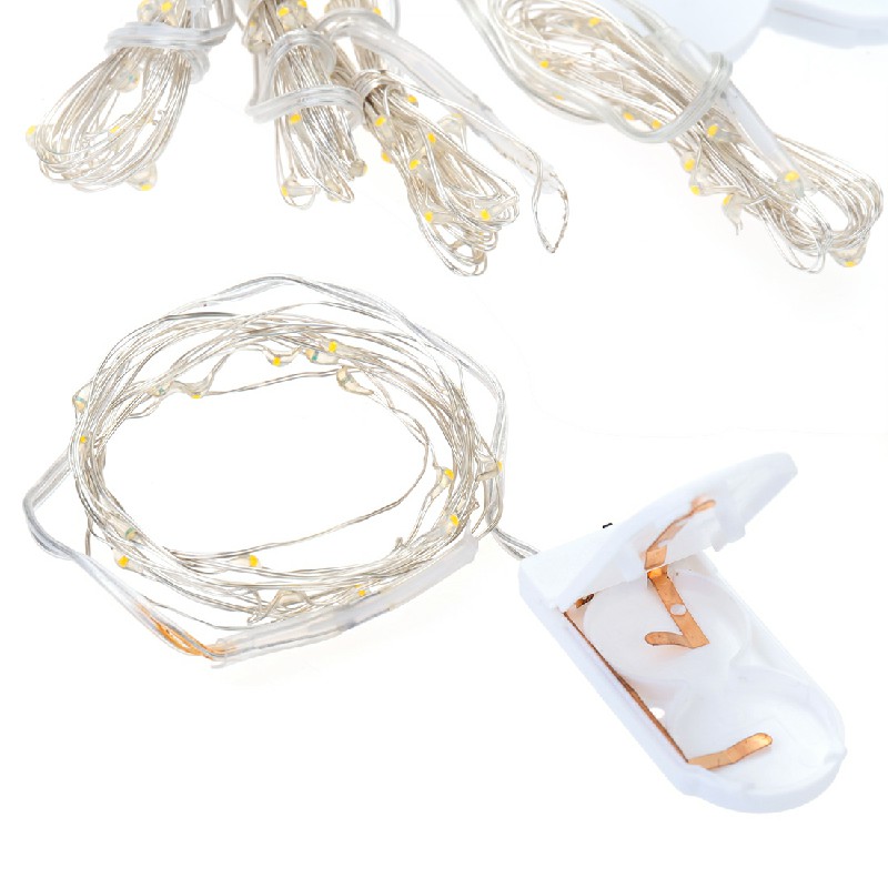 2M 20 LED Battery Powered Wire Waterproof Lights for Party Decoration - Warm White