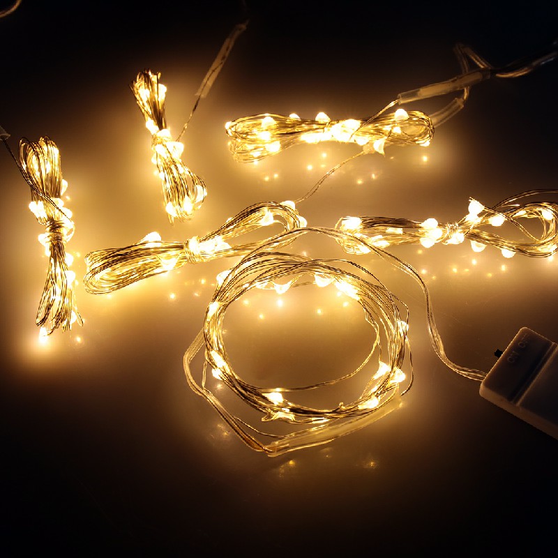 2M 20 LED Battery Powered Wire Waterproof Lights for Party Decoration - Warm White