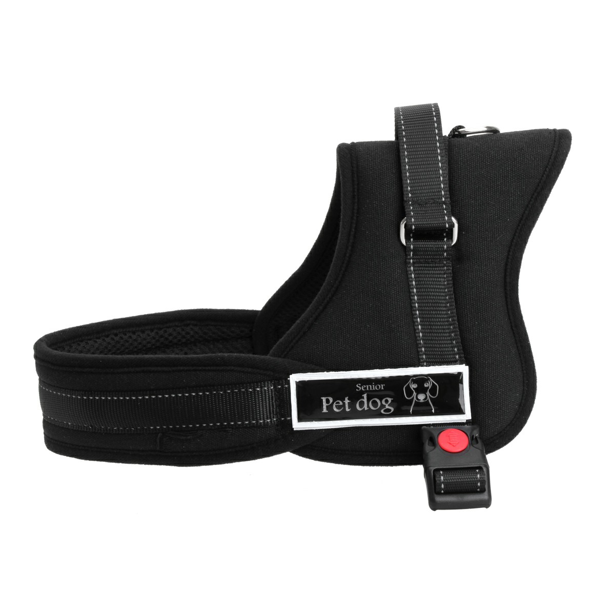 Dog Adjustable Control Soft Vest Harness Walk Collar Chest Strap Vest - Black M