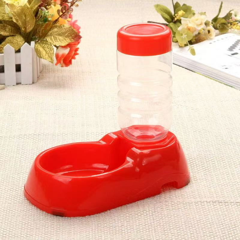 2 in 1 Automatic Pet Feeder Water Dispenser Self-Feeding Bowl for Dogs and Cats Red