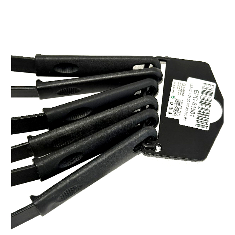 Kitchen Utensil Set Plastic Utensil Set of 6 Non-stick Heat Resistant Spatula with Handle 30cm