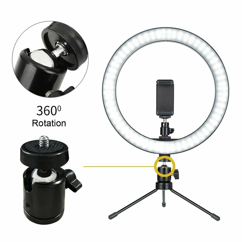 10 inch LED Ring Light Live Makeup Video Photo with Desk Tripod