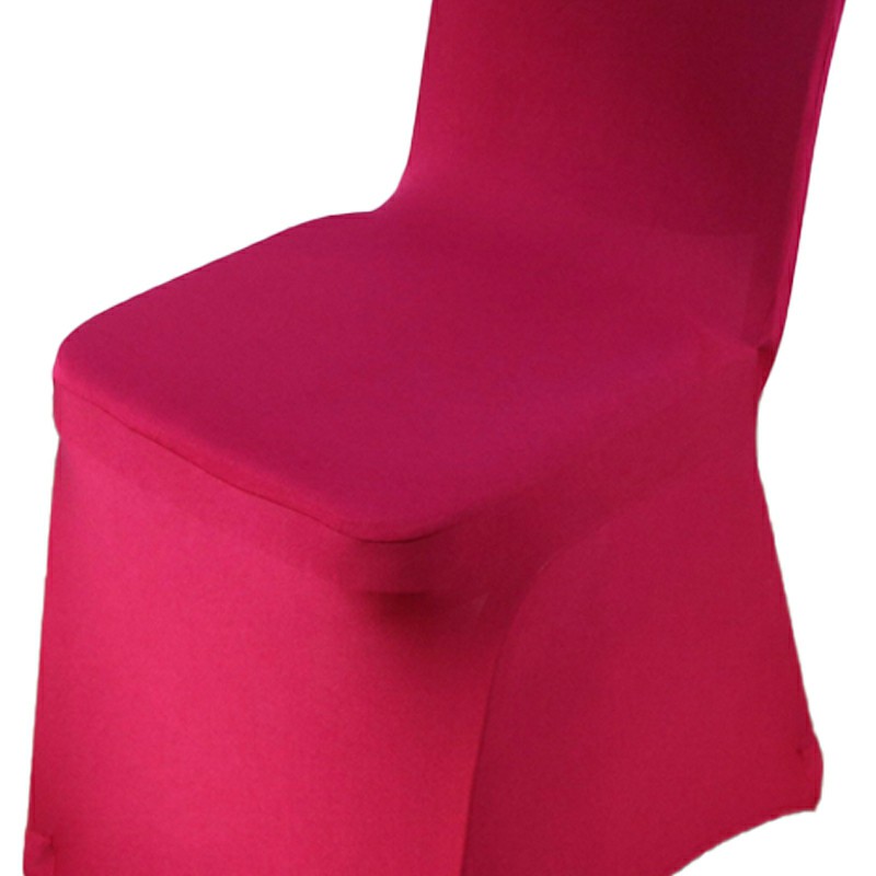 Min Order 2pcs -Full Cover Elastic Chair Cover Hotel Weddings Party Christmas Banquet Dining Office Chair Cover - Wine Red