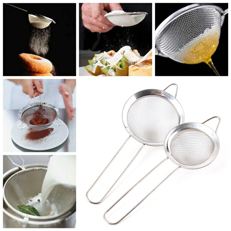 Stainless Steel Strainer Wire Mesh Classic Traditional Filter Sieve Spoon Kitchen Gadgets - 12cm