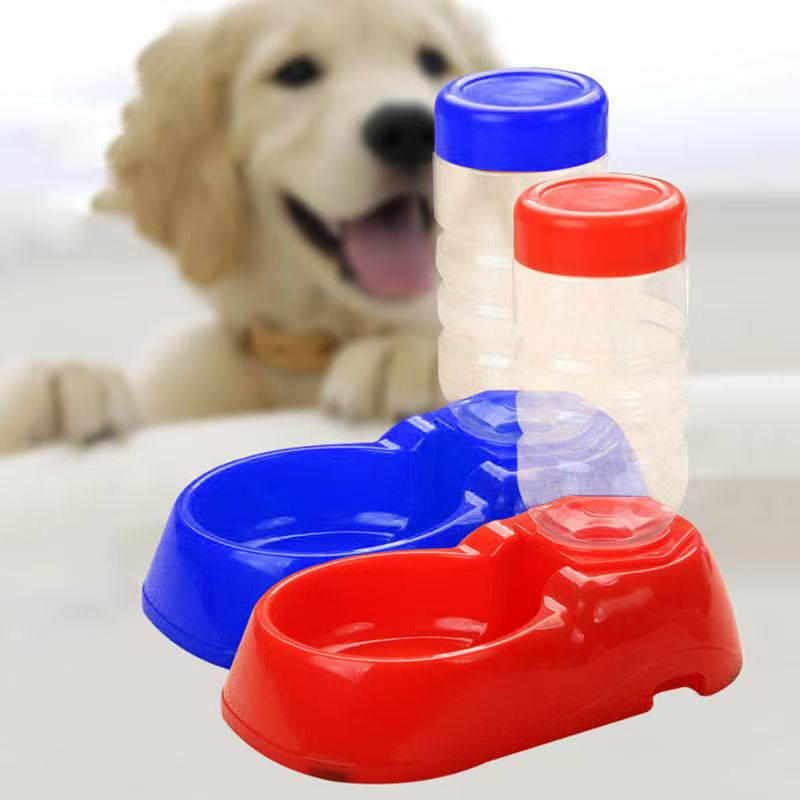 2 in 1 Automatic Pet Feeder Water Dispenser Self-Feeding Bowl for Dogs and Cats Blue