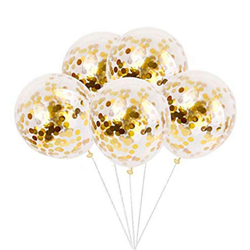 Bunting Banner and Foil Latex Confetti Round Sequins Balloon for Wedding Birthday Hen Party - Pink