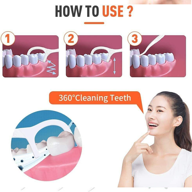 Dental Floss Sticks Interdental Tooth Harps Teeth Picks Oral Care 50pk