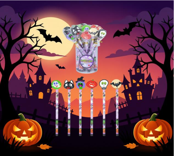 Halloween Themed Eraser Rubber Topped Pencil Assorted Designs