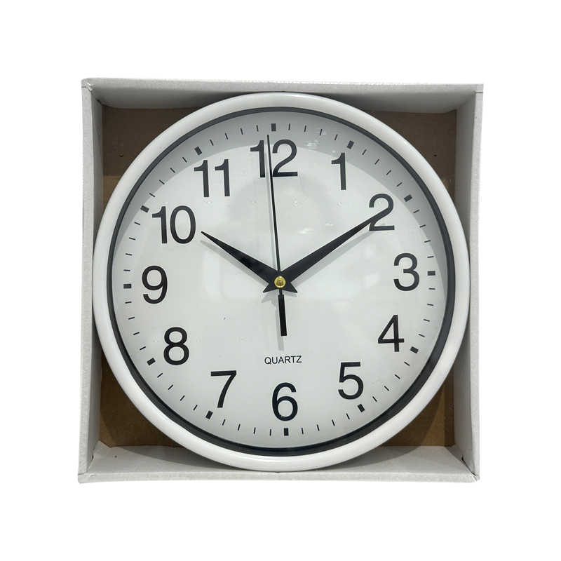 Quartz Basic Wall Clock Round Vintage Analogue Clocks for Home Kitchen Bedroom 20 cm Red