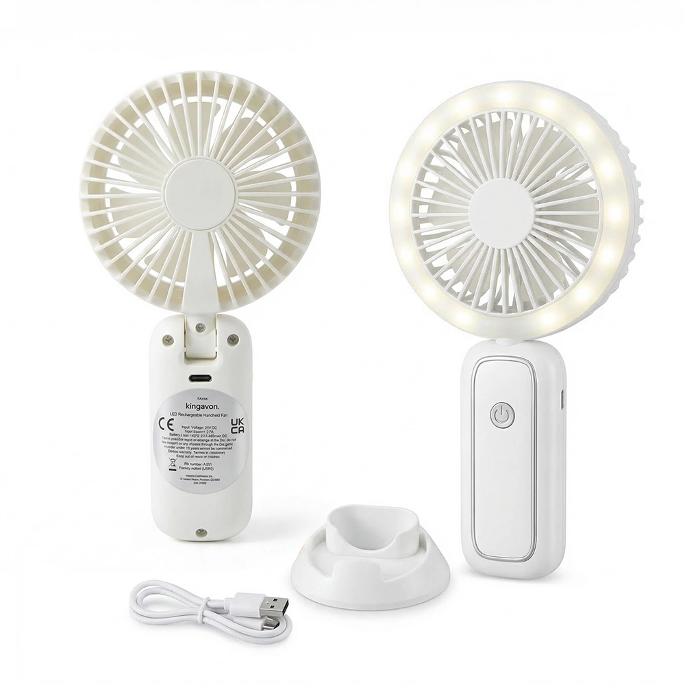 LED Rechargeable Handheld Fan Portable Folding Desk Fan Cooler