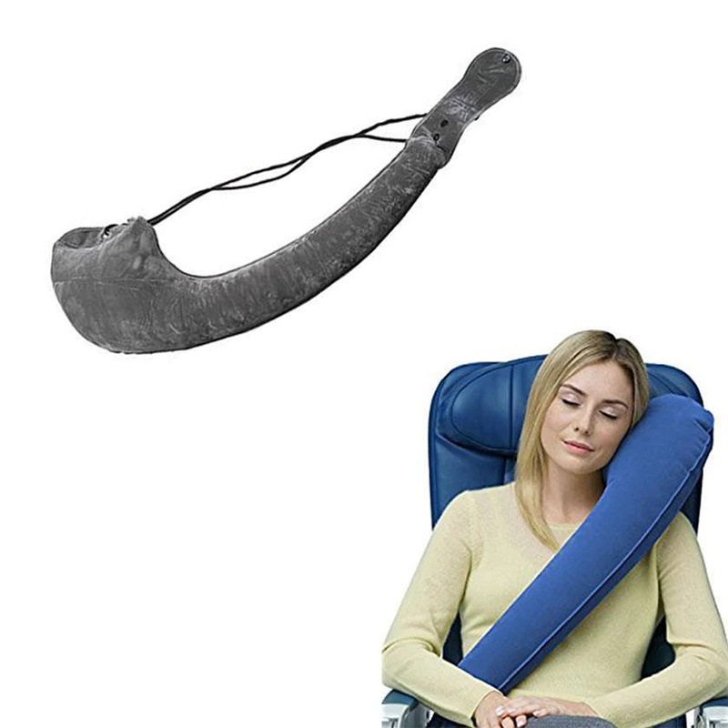 Ultimate Travel Pillow Neck Pillow Ideal Inflatable Full Lateral Support Airplane Pillow Random color