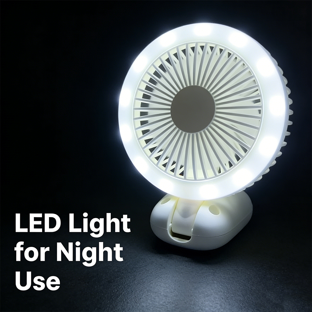 LED Rechargeable Handheld Fan Portable Folding Desk Fan Cooler