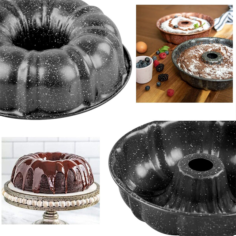 Pumpkin Cake Mold Baking Cake Fluted Round Mould Premium Cake Baking Mold Pumpkin-Shaped Grey 24cm