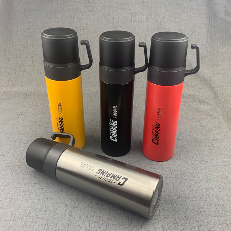 Travel Vacuum Flask Water Bottle for Coffee Built-in Lid Cup Thermal Tea Mug Sport Bottles Random Colours