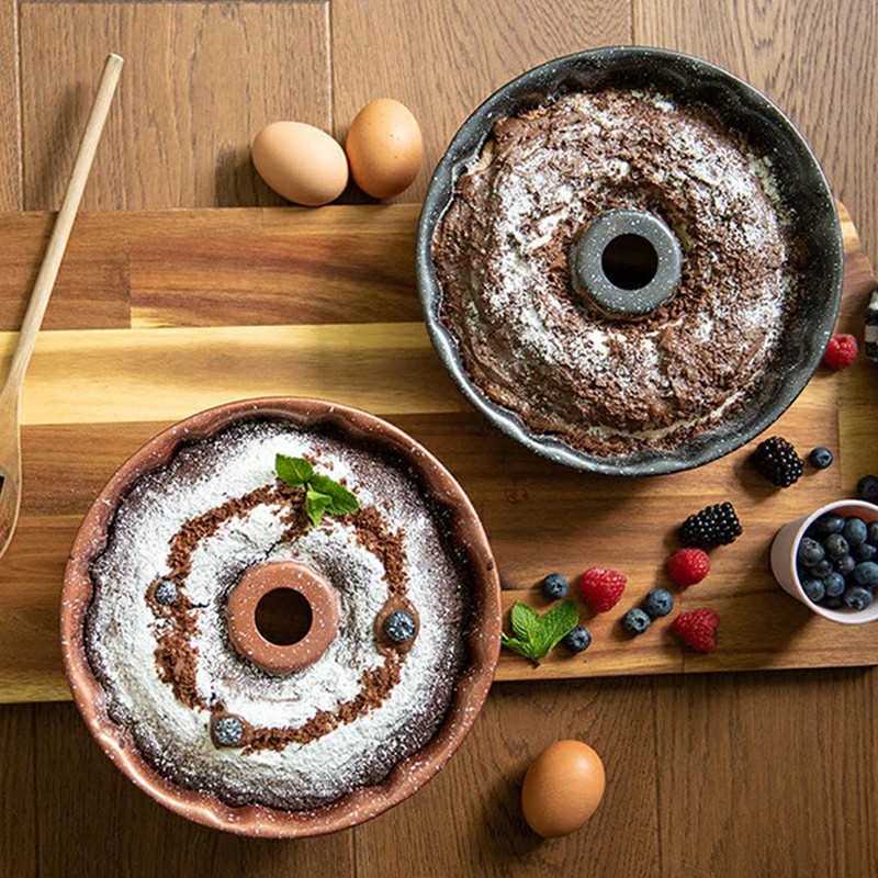 Pumpkin Cake Mold Baking Cake Fluted Round Mould Premium Cake Baking Mold Pumpkin-Shaped Grey 24cm