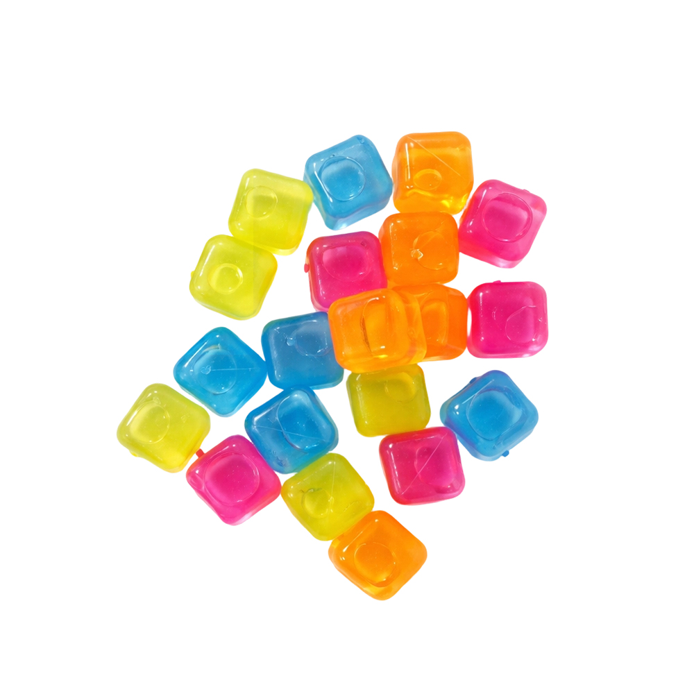 20PCS Reusable Ice Cubes for Drinks Colorful Fake Ice Cubes BBQ Party Cold Drink Cooler Freeze Blocks