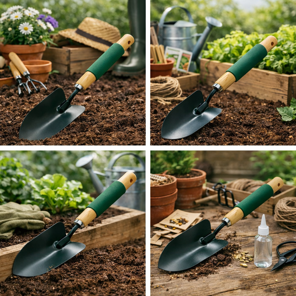Hand Trowel With Cushion Grip Wooden Handle Garden Trowel Garden Shovel