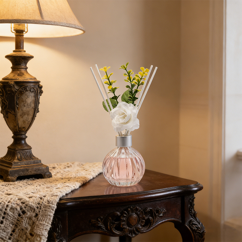 White Polyester Stick Aroma Diffusers Set  Air Fresheners With Fake Flower Scented Diffuser Home Fragrance