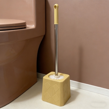 Toilet Brush with Square Stand 50cm Plastic Toilet Brush Random Colours