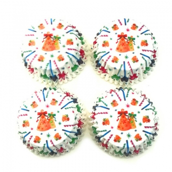 100 pcs Christmas Mini Cupcake Liners Colorful Paper Ideal for Holidays and Parties - Bell