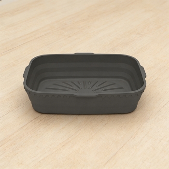 Rectangle Microwavable Air Fryer Silicone Pot Baking Basket Oven Non Stick Reusable Liners - Grey