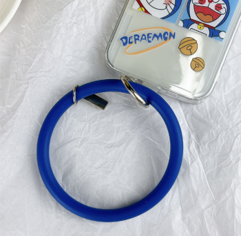 Silicone Bracelet and Pendant for Mobile Phone Shell Car Keychain Key Ring - Blue