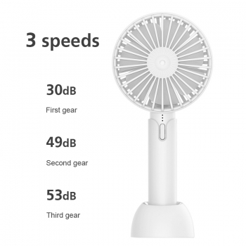 Summer Handheld Portable Mini Fan USB Rechargable Desktop Fan - White