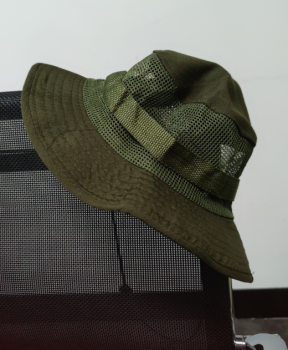 Breathable Sun Hat Bucket Cargo Safari Bush Boonie Summer Fishing Hat for Outdoor Camping - Army Green