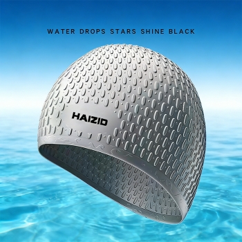 Swimming Pool Cap Silicone Swimming Waterproof Hat for Men and Women - Grey