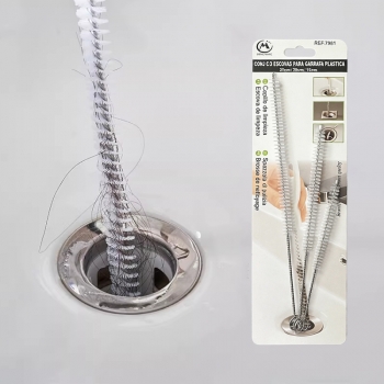 3PCS Flexible Sink Straw Pipe Cleaning Brush Set Assorted Sizes