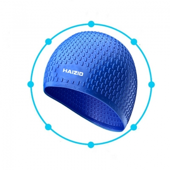 Swimming Pool Cap Silicone Swimming Waterproof Hat for Men and Women - Blue