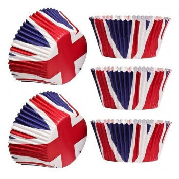 100 pcs British Flag Pattern Mini Cupcake Liners Colorful Paper