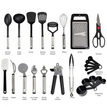17PCS Cooking Utensil Plastic Kitchen Tool Utensil Cutlery Set Cooking Spatula Spoon Can Opener