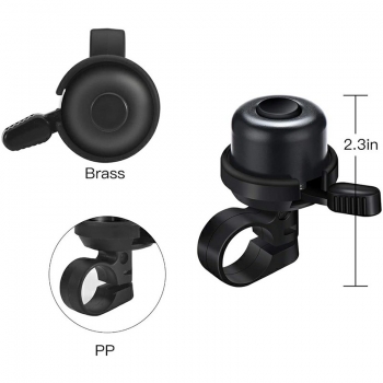 2 pcs Bike Bell Brass Mini Bicycle Ring Bell for Mountain Bike Road Bike Kid Bike Accessories - Black